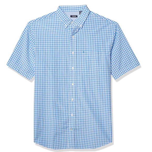 Izod Other - IZOD Short Sleeve Blue Gingham Shirt XXL